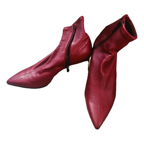 Pre-owned Rag & Bone Leather Boots In Red