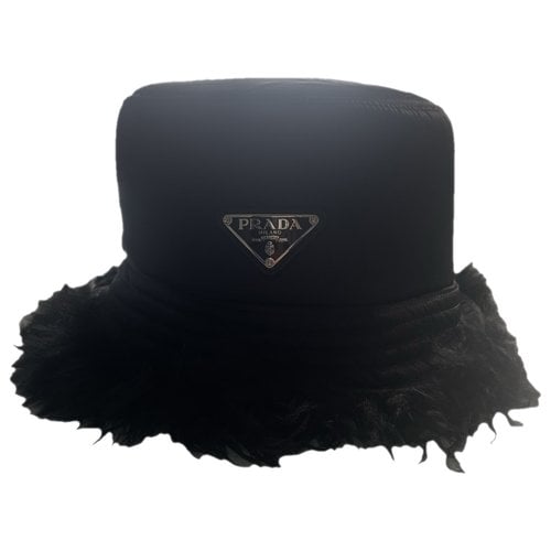 Pre-owned Prada Cloth Cap In Black