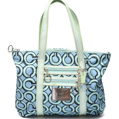 Pre-owned Coach Cloth Tote In Blue