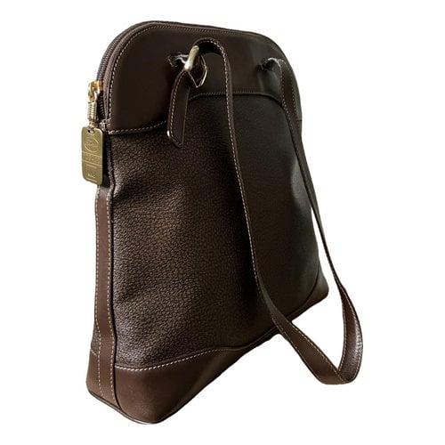 Pre-owned Borbonese Leather Handbag In Brown