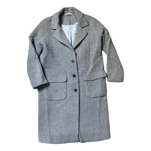 Pre-owned Chloé Stora Wool Coat In Grey