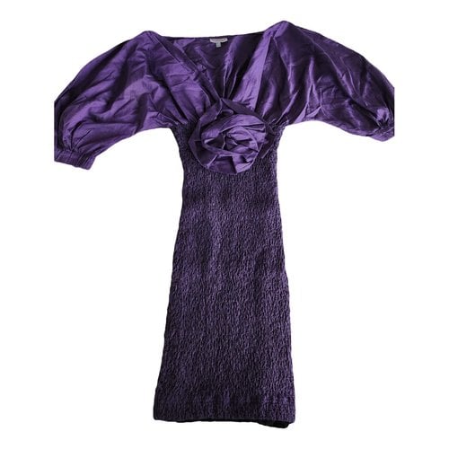 Pre-owned Byblos Silk Mini Dress In Purple