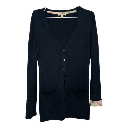 Pre-owned Burberry Cashmere Cardigan In Navy