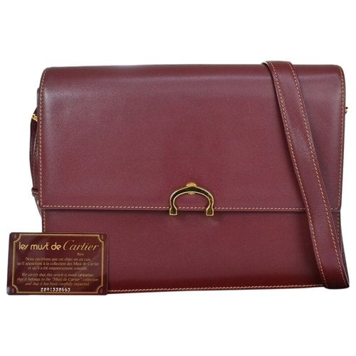 Pre-owned Cartier Leather Handbag In Red