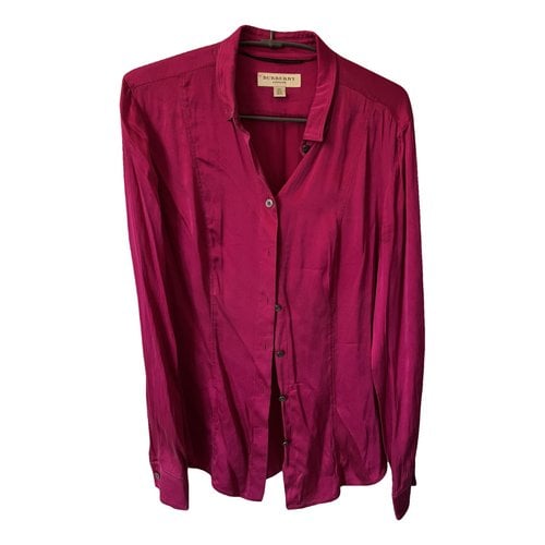 Pre-owned Burberry Silk Blouse In Pink
