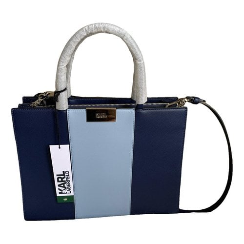 Pre-owned Karl Lagerfeld Leather Handbag In Blue