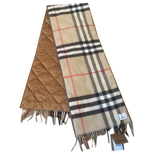 Pre-owned Burberry Cashmere Scarf & Pocket Square In Camel