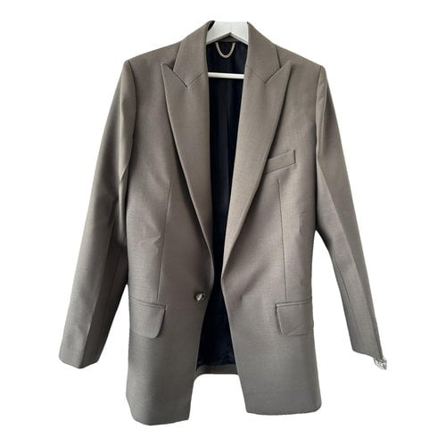 Pre-owned Victoria Beckham Wool Suit Jacket In Khaki