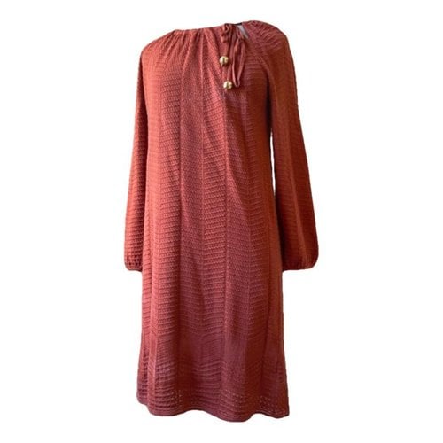 Pre-owned M Missoni Wool Mid-length Dress In Orange