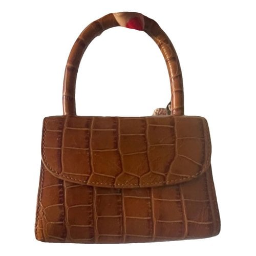 Pre-owned By Far Mini Leather Handbag In Beige