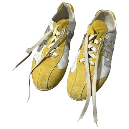 Pre-owned Alberto Guardiani Leather Trainers In Yellow