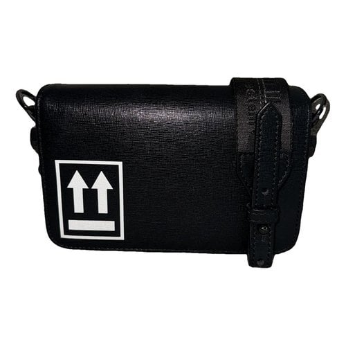 Pre-owned Off-white Sculpture Leather Crossbody Bag In Black
