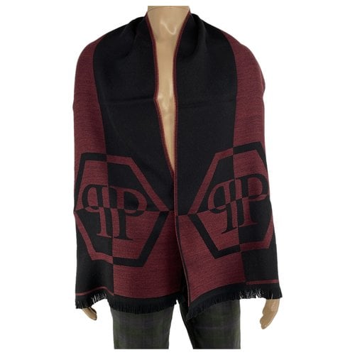 Pre-owned Philipp Plein Wool Scarf & Pocket Square In Red