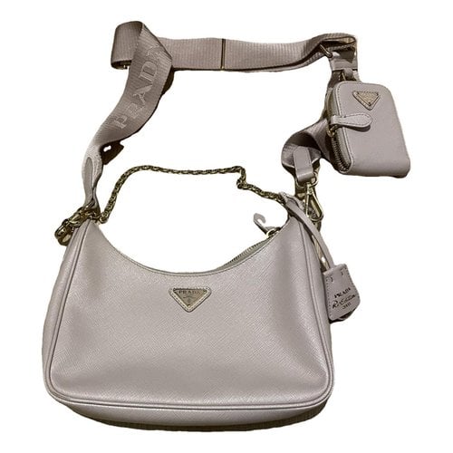 Pre-owned Prada Re-edition 2005 Leather Handbag In Beige