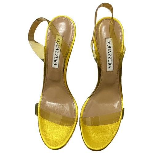 Pre-owned Aquazzura Heels In Yellow