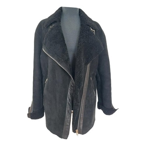 Pre-owned Mcq By Alexander Mcqueen Shearling Jacket In Black