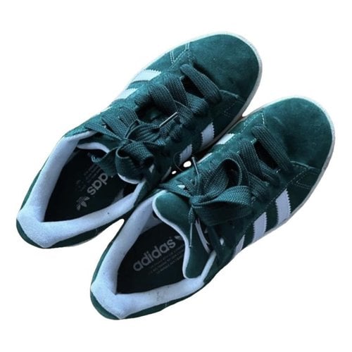 Pre-owned Adidas Originals Vegan Leather Trainers In Green