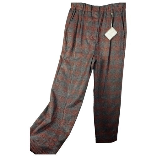 Pre-owned Brunello Cucinelli Wool Trousers In Multicolour
