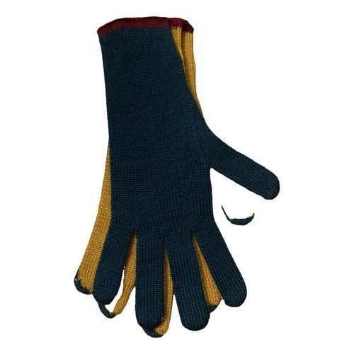 Pre-owned Gallo Wool Gloves In Turquoise