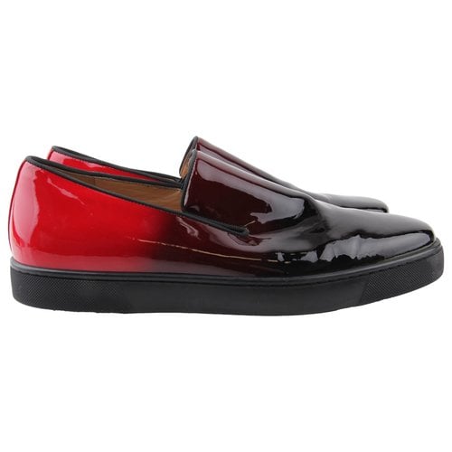 Pre-owned Christian Louboutin Patent Leather Low Trainers In Multicolour