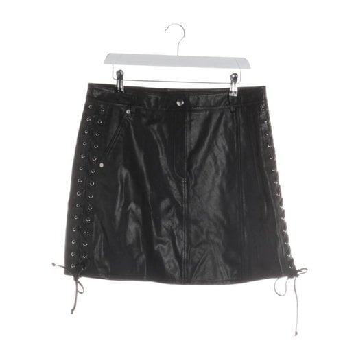 Pre-owned Alexander Mcqueen Leather Skirt In Black