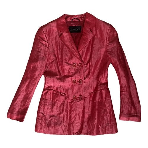 Pre-owned Marc Cain Silk Blazer In Red