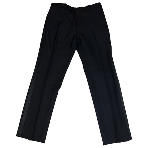 Pre-owned Celine Wool Trousers In Black