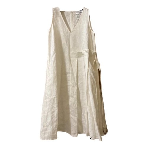 Pre-owned Max & Co Linen Dress In White