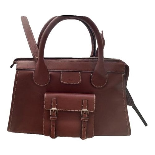 Pre-owned Chloé Edith Leather Tote In Brown