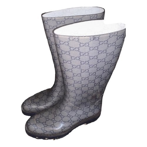 Pre-owned Gucci Wellington Boots In Grey