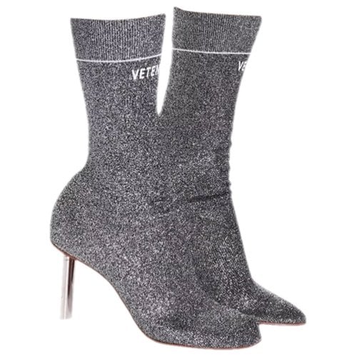 Pre-owned Vetements Cloth Ankle Boots In Silver