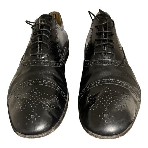 Pre-owned Raparo Leather Lace Ups In Black