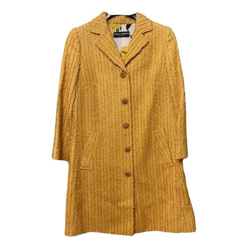 Pre-owned Dolce & Gabbana Coat In Yellow