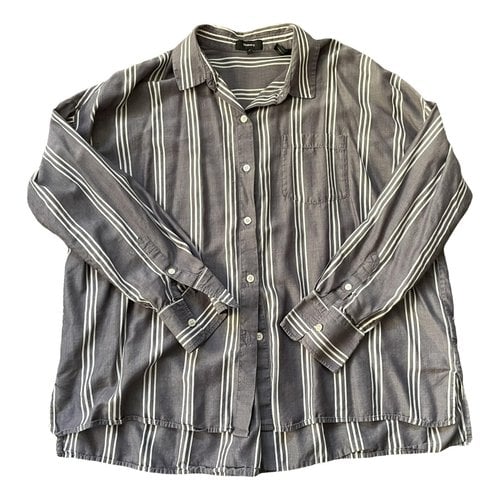 Pre-owned Theory Blouse In Grey