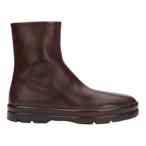 Pre-owned The Row Leather Boots In Brown