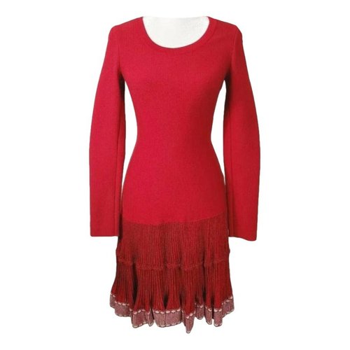 Pre-owned Alaïa Mini Dress In Red