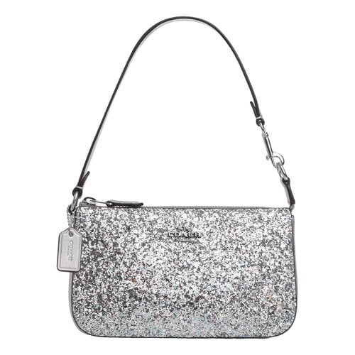 Pre-owned Coach Leather Clutch Bag In Silver