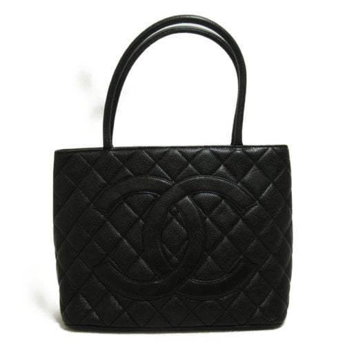 Pre-owned Chanel Leather Tote In Black