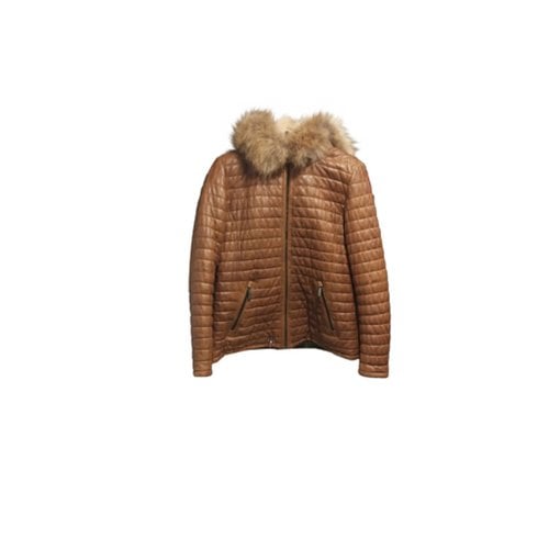 Pre-owned Oakwood Leather Puffer In Brown