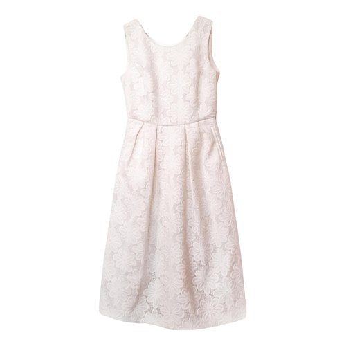 Pre-owned Claudie Pierlot Lace Mid-length Dress In White
