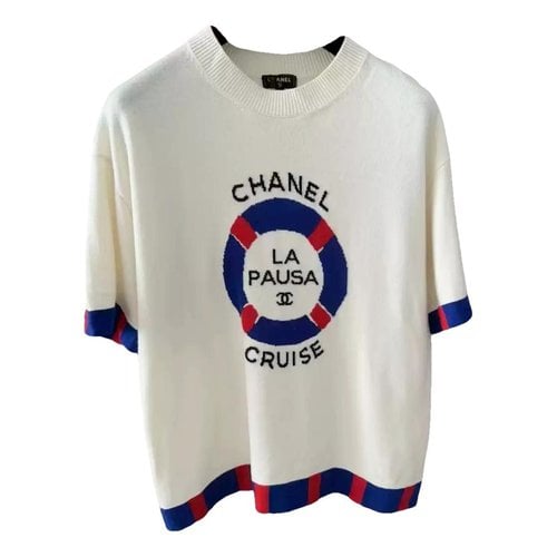Pre-owned Chanel Cashmere T-shirt In White
