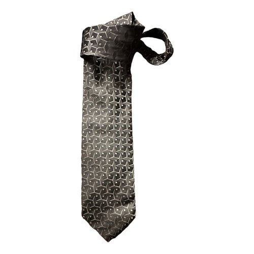 Pre-owned Giorgio Armani Silk Tie In Anthracite