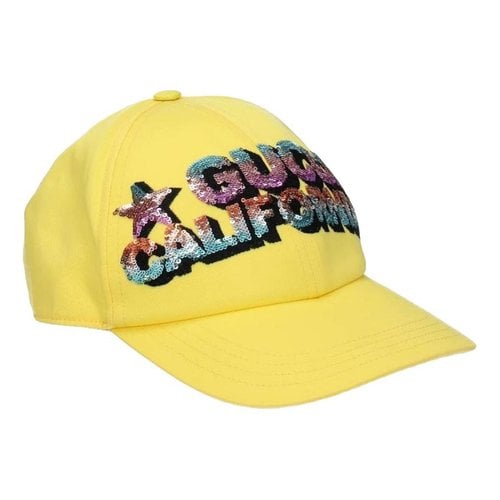 Pre-owned Gucci Cloth Hat In Yellow