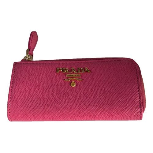 Pre-owned Prada Leather Key Ring In Pink