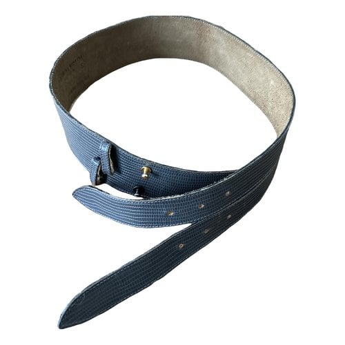 Pre-owned Giorgio Armani Leather Belt In Blue