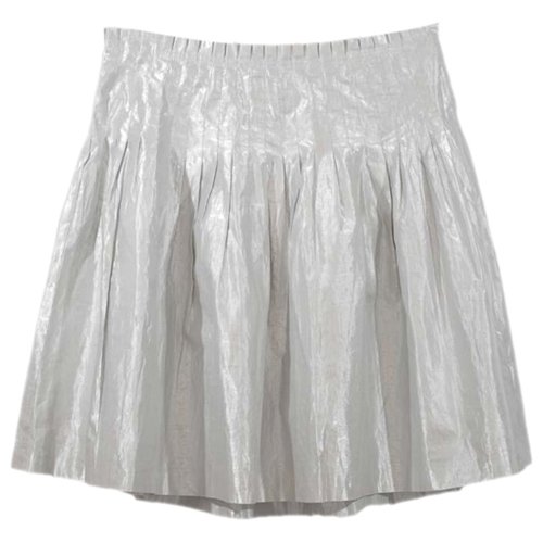 Pre-owned Moschino Mini Skirt In Silver