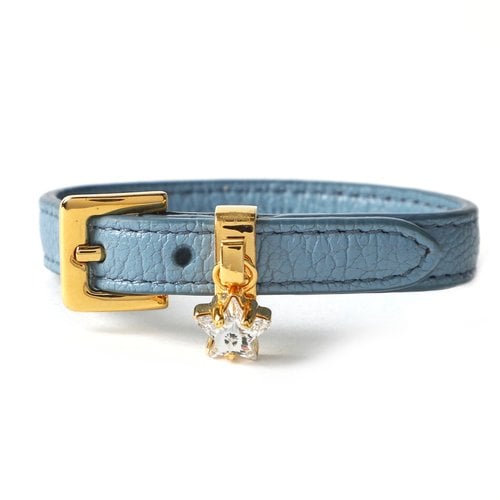 Pre-owned Miu Miu Leather Bracelet In Blue