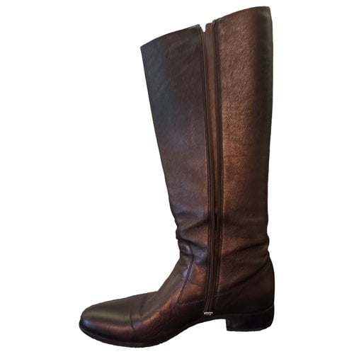 Pre-owned Prada Leather Boots In Metallic