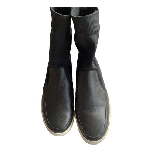 Pre-owned Jil Sander Leather Boots In Navy
