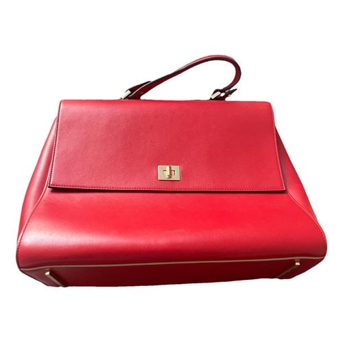 Pre-owned Hugo Boss Leather Handbag In Red